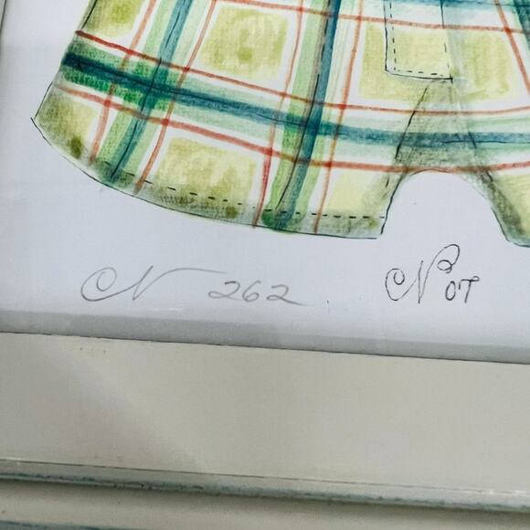 Kolene Spricher Boxer Print Framed Numbered and Signed Green Plaid Boxer Shorts - Picture 2 of 5